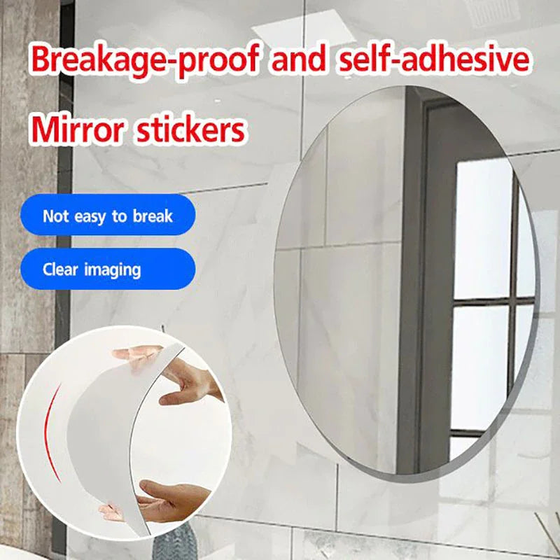 Oval Shape Adhesive Mirror Sticker