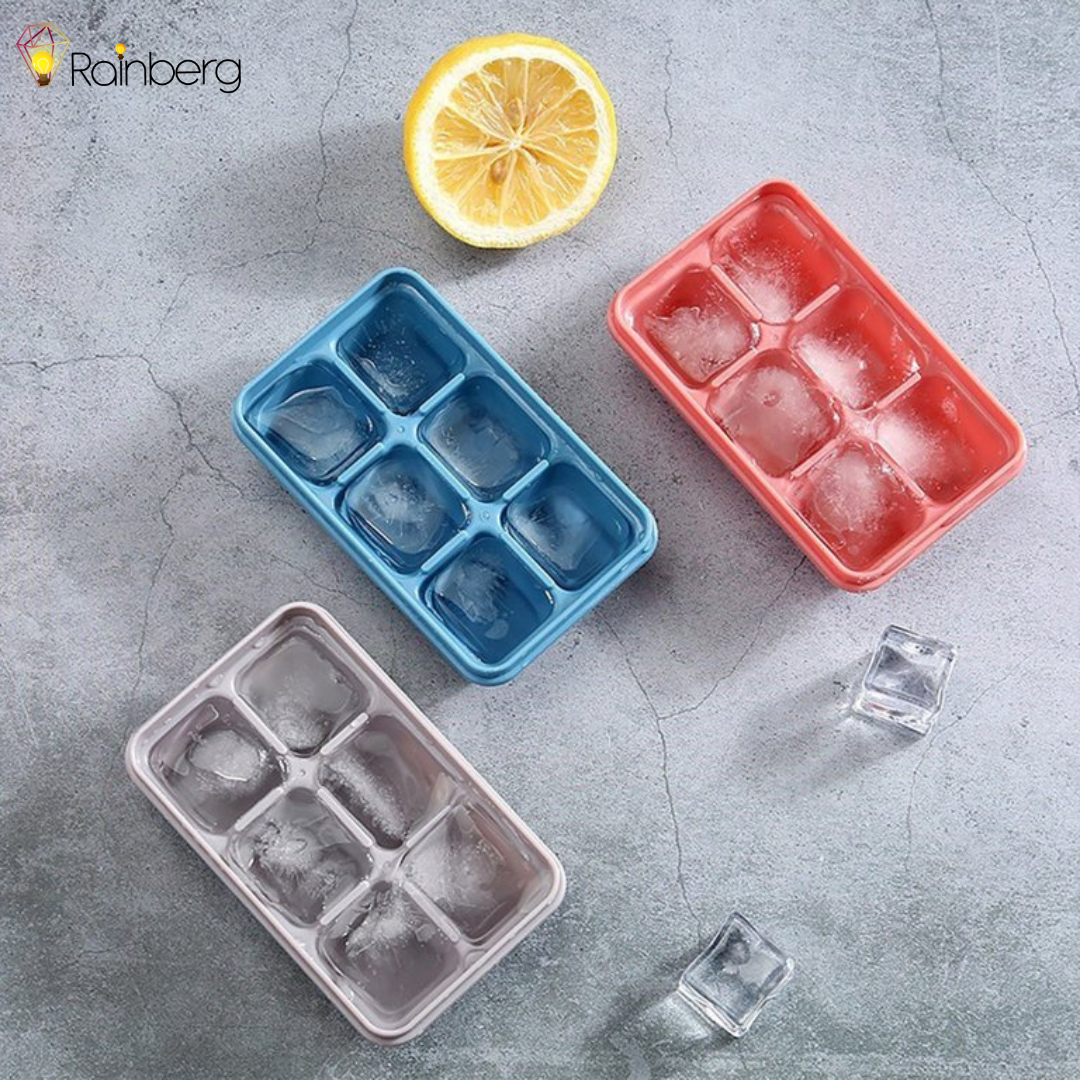 6 Cavity Ice Tray with Cover Kitchen